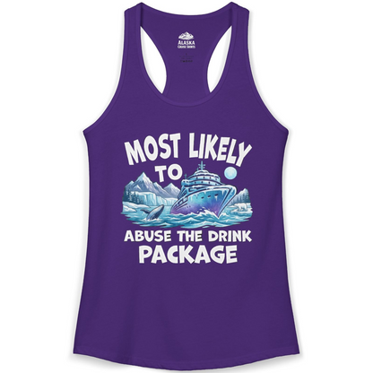 Funny Alaska Cruise Shirt Ladies Tank Top – Solid Purple Rush – Alaska Cruise Shirts