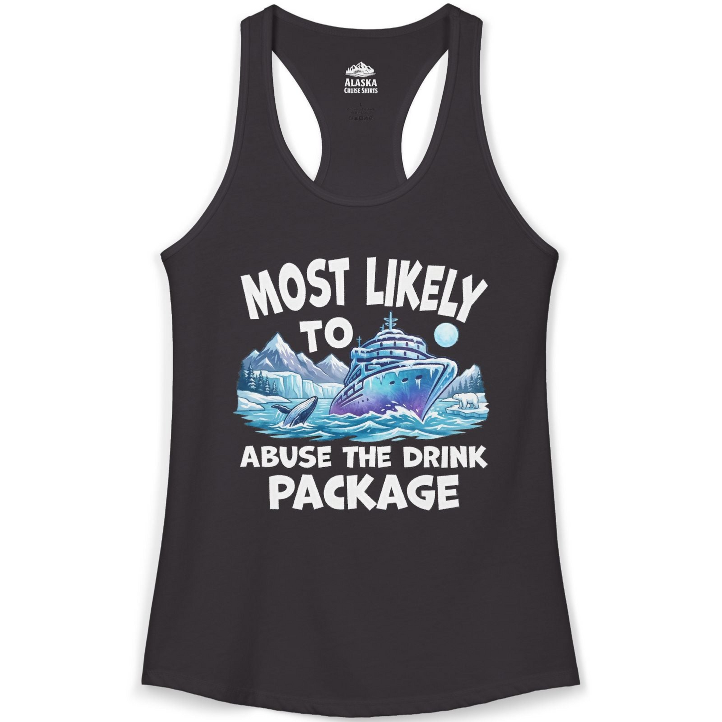 Funny Alaska Cruise Shirt Ladies Tank Top – Black – Alaska Cruise Shirts