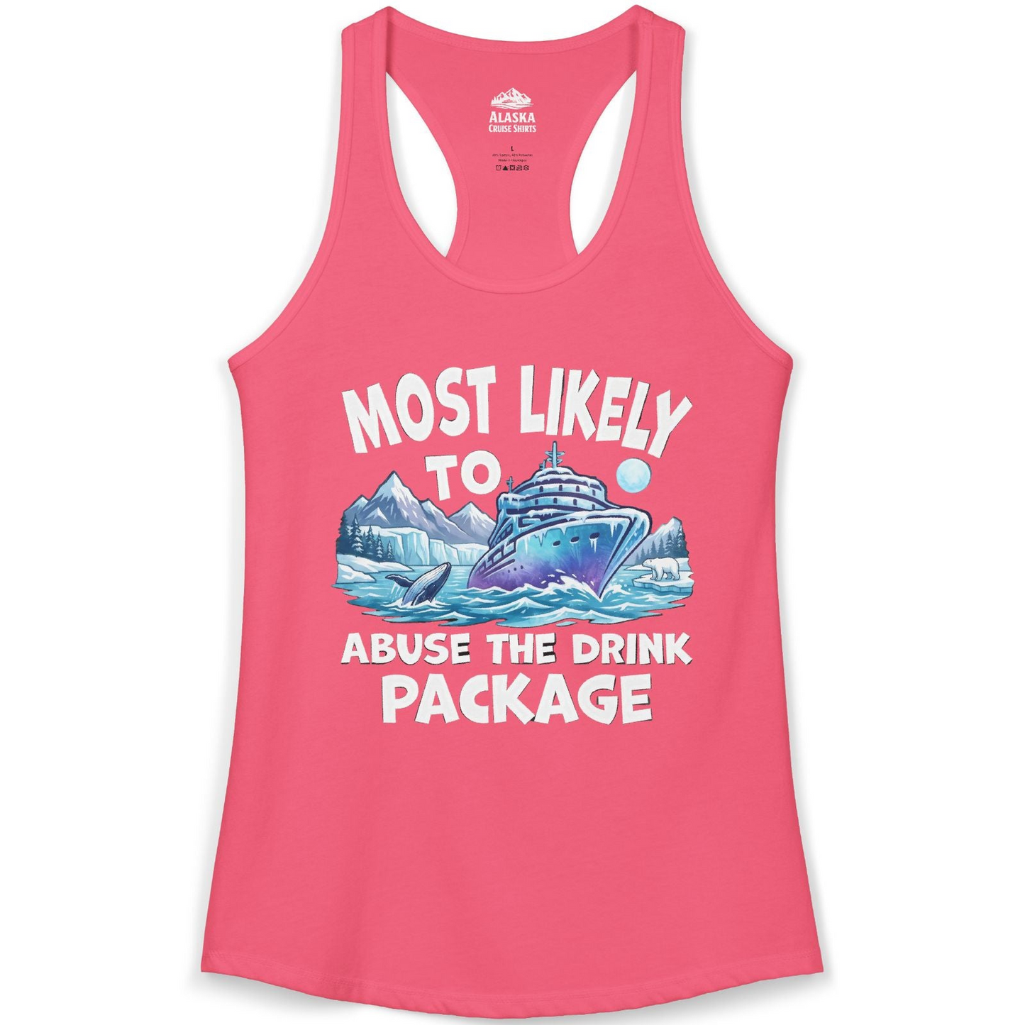 Funny Alaska Cruise Shirt Ladies Tank Top – Hot Pink – Alaska Cruise Shirts
