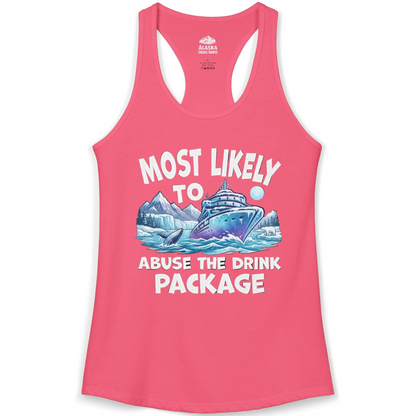 Funny Alaska Cruise Shirt Ladies Tank Top – Hot Pink – Alaska Cruise Shirts