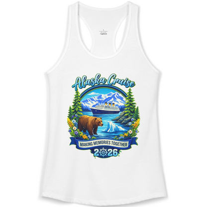 Alaska Cruise 2026 Family Shirt Ladies Tank Top – White – Alaska Cruise Shirts