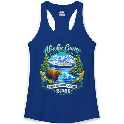 Alaska Cruise 2026 Family Shirt Ladies Tank Top – Solid Royal – Alaska Cruise Shirts