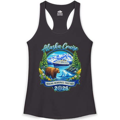 Alaska Cruise 2026 Family Shirt Ladies Tank Top – Black – Alaska Cruise Shirts