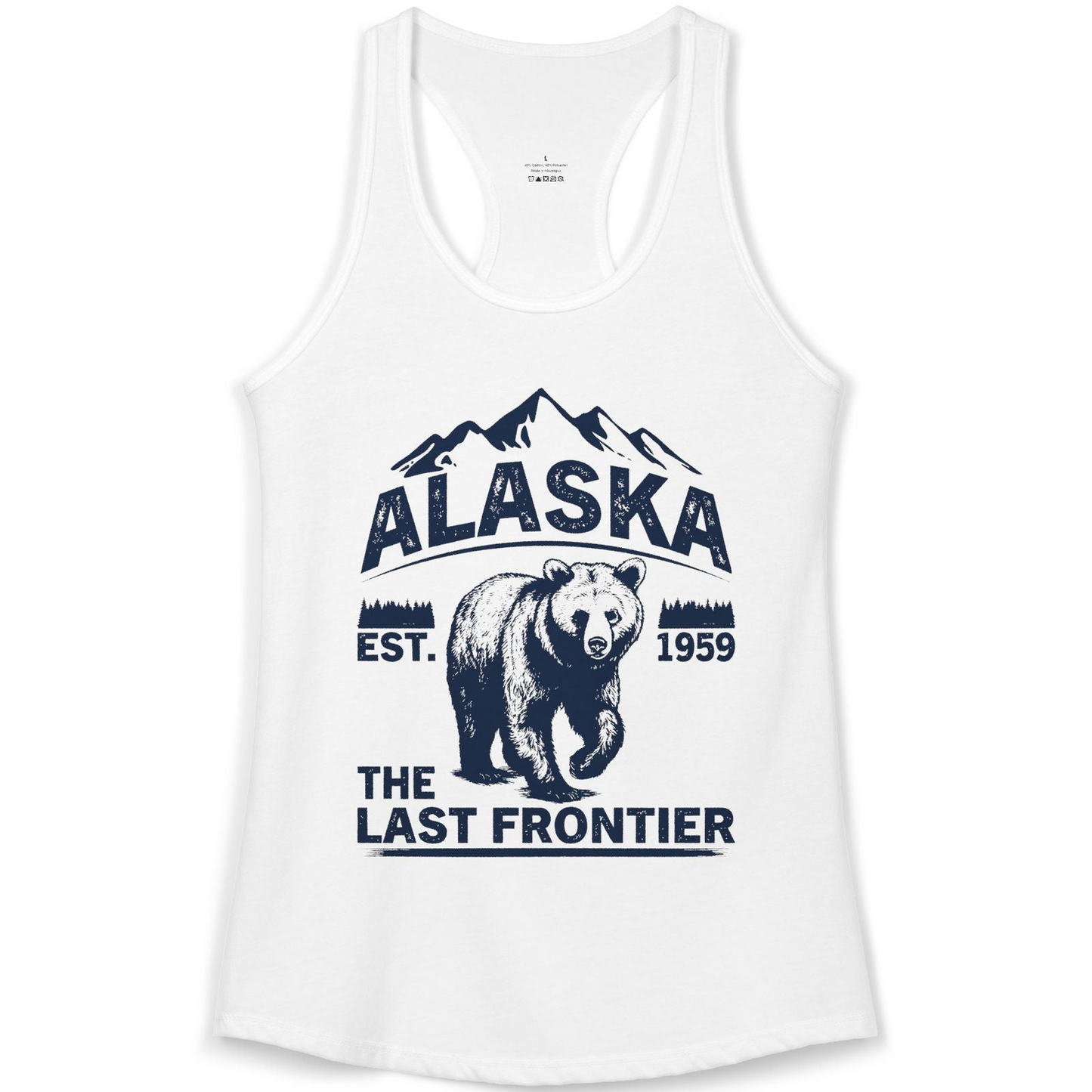 Alaska Bear Shirt Ladies Tank Top – White – Alaska Cruise Shirts