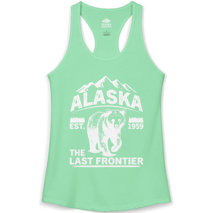 Alaska Bear Shirt Ladies Tank Top – Solid Mint – Alaska Cruise Shirts