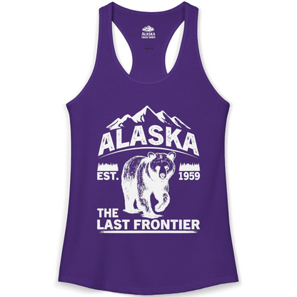 Alaska Bear Shirt Ladies Tank Top – Solid Purple Rush – Alaska Cruise Shirts
