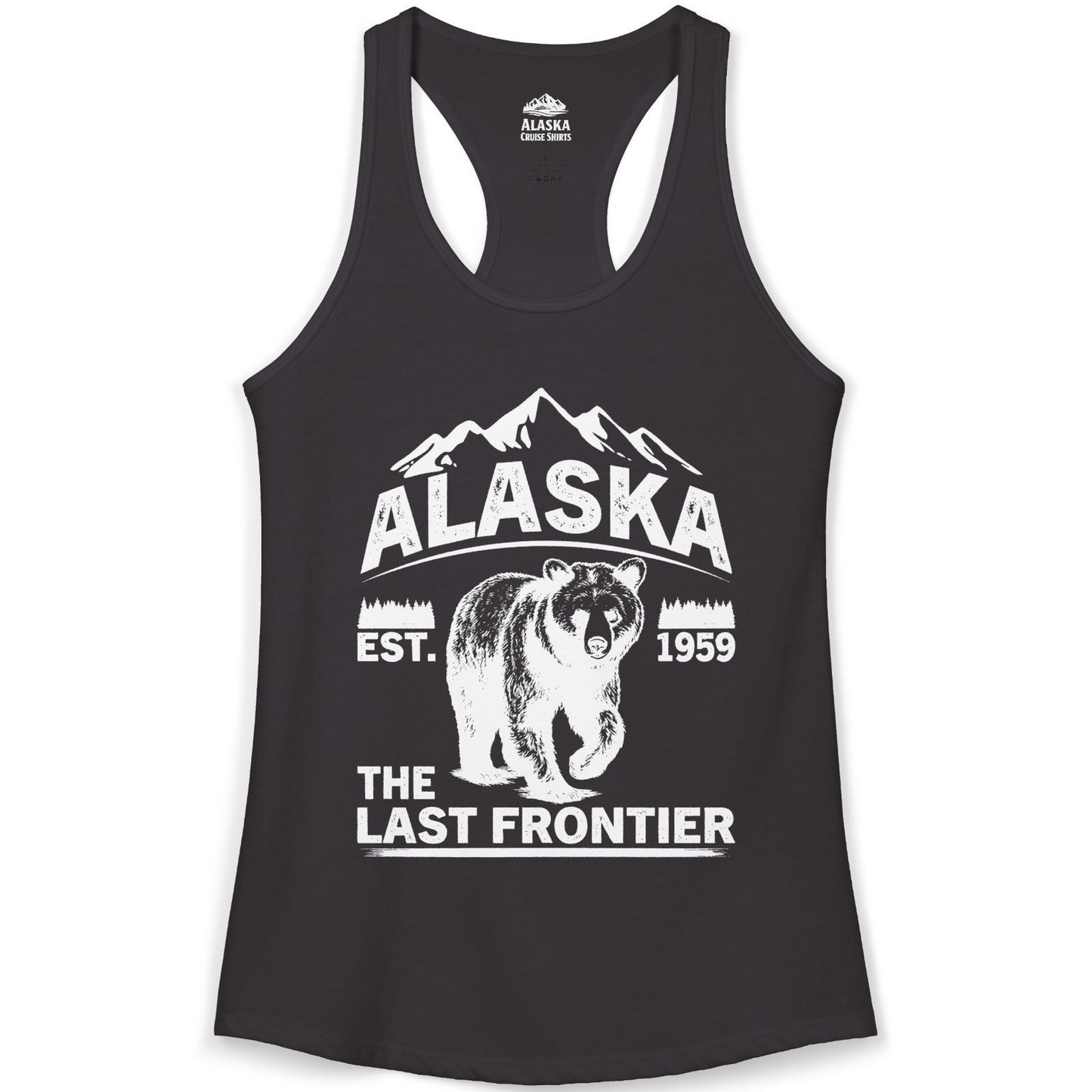 Alaska Bear Shirt Ladies Tank Top – Black – Alaska Cruise Shirts