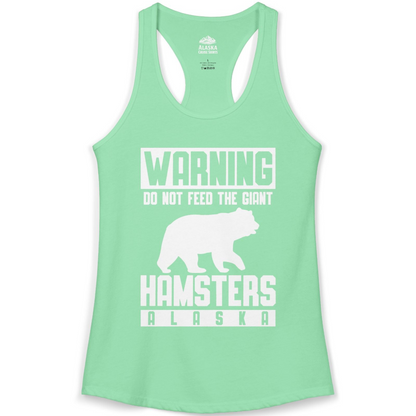 Funny Alaska Bear Giant Hamster Warning Sign Shirt for Travelers — Ladies Tank Ladies Tank Top – Solid Mint – Alaska Cruise Shirts
