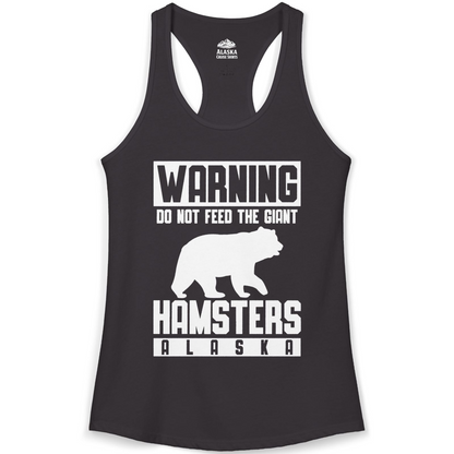 Funny Alaska Bear Giant Hamster Warning Sign Shirt for Travelers — Ladies Tank Ladies Tank Top – Black – Alaska Cruise Shirts