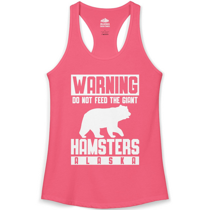 Funny Alaska Bear Giant Hamster Warning Sign Shirt for Travelers — Ladies Tank Ladies Tank Top – Hot Pink – Alaska Cruise Shirts