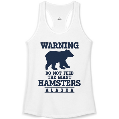 Funny Alaska Bear Warning Shirt Ladies Tank Top – White – Alaska Cruise Shirts