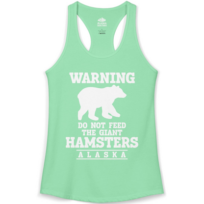 Funny Alaska Bear Warning Shirt Ladies Tank Top – Solid Mint – Alaska Cruise Shirts
