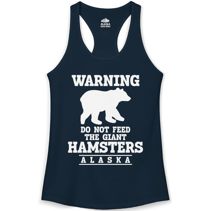 Funny Alaska Bear Warning Shirt Ladies Tank Top – Solid Midnight Navy – Alaska Cruise Shirts