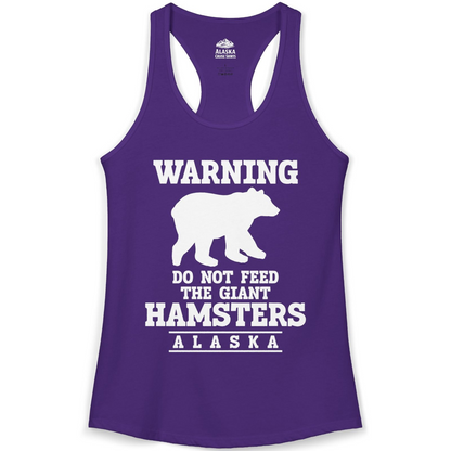 Funny Alaska Bear Warning Shirt Ladies Tank Top – Solid Purple Rush – Alaska Cruise Shirts