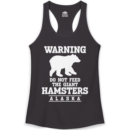 Funny Alaska Bear Warning Shirt Ladies Tank Top – Black – Alaska Cruise Shirts