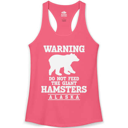 Funny Alaska Bear Warning Shirt Ladies Tank Top – Hot Pink – Alaska Cruise Shirts