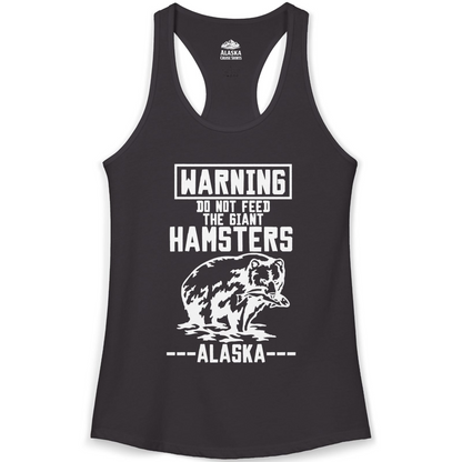 Funny Alaska Bear Warning Sign Shirt Ladies Tank Top – Black – Alaska Cruise Shirts
