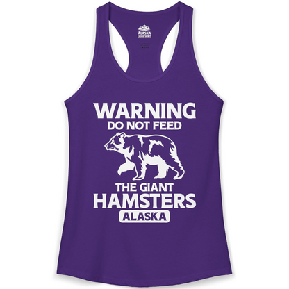 Warning Do Not Feed The Giant Hamsters Alaska Funny Bear Shirt — Ladies Tank Ladies Tank Top – Solid Purple Rush – Alaska Cruise Shirts