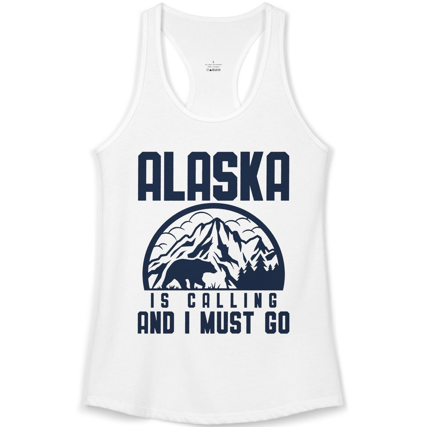 Alaska Is Calling Shirt Ladies Tank Top – White – Alaska Cruise Shirts