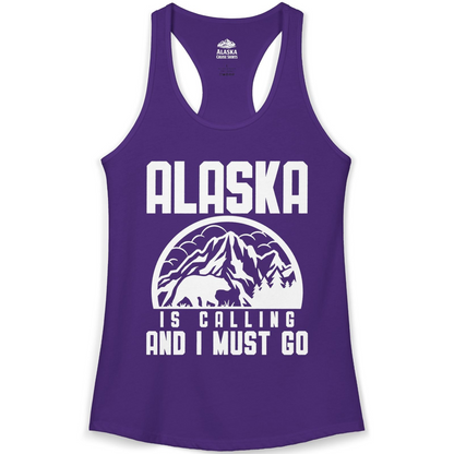 Alaska Is Calling Shirt Ladies Tank Top – Solid Purple Rush – Alaska Cruise Shirts