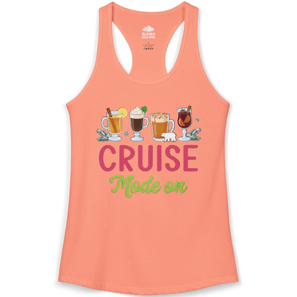 Cruise Mode On Shirt Ladies Tank Top – Solid Light Orange – Alaska Cruise Shirts