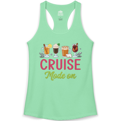 Cruise Mode On Shirt Ladies Tank Top – Solid Mint – Alaska Cruise Shirts