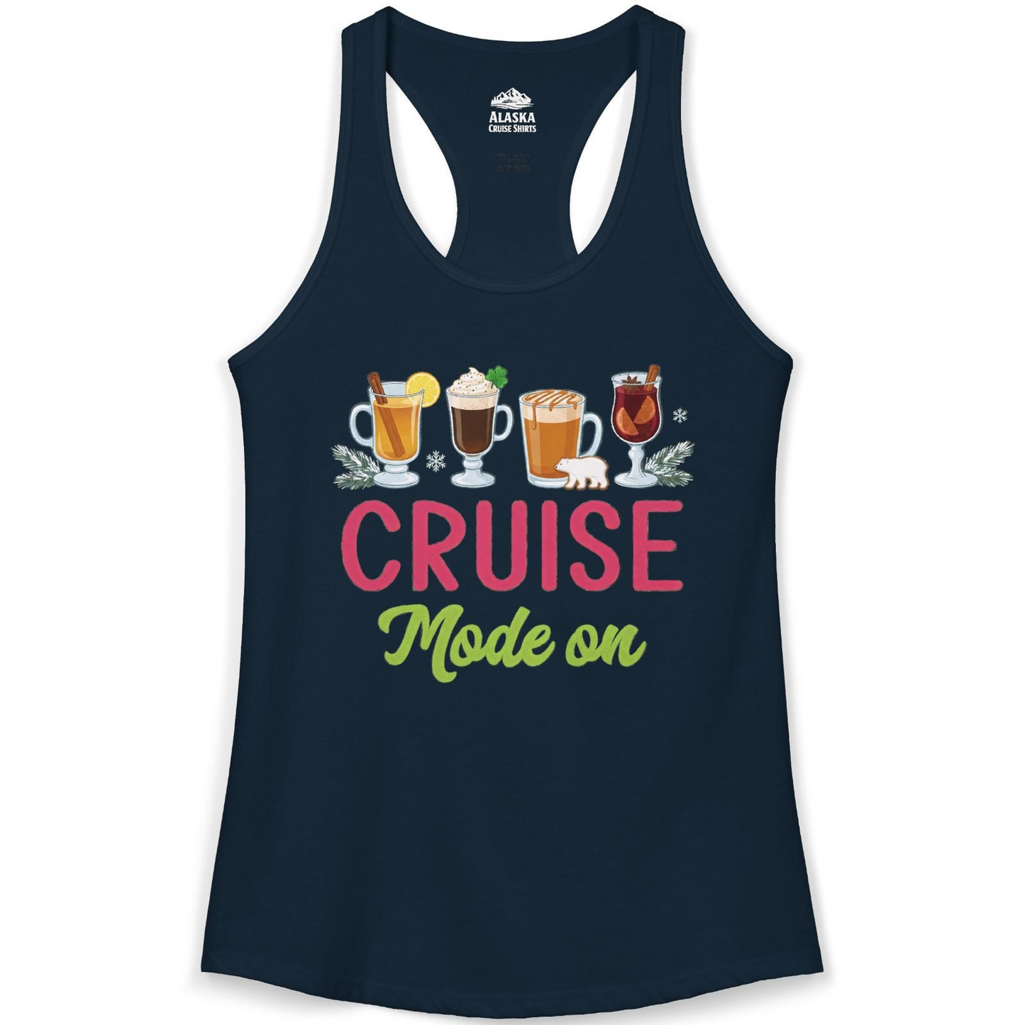 Cruise Mode On Shirt Ladies Tank Top – Solid Midnight Navy – Alaska Cruise Shirts