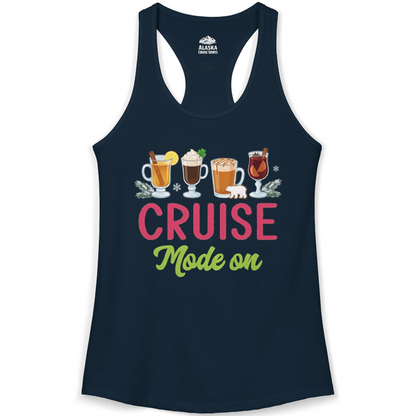 Cruise Mode On Shirt Ladies Tank Top – Solid Midnight Navy – Alaska Cruise Shirts