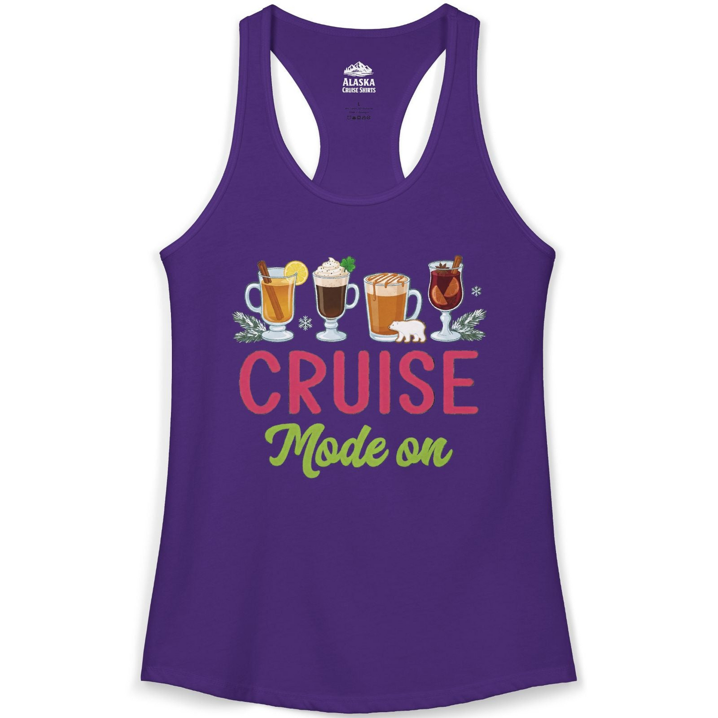 Cruise Mode On Shirt Ladies Tank Top – Solid Purple Rush – Alaska Cruise Shirts