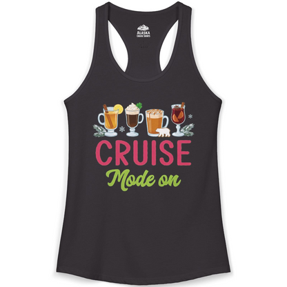 Cruise Mode On Shirt Ladies Tank Top – Black – Alaska Cruise Shirts