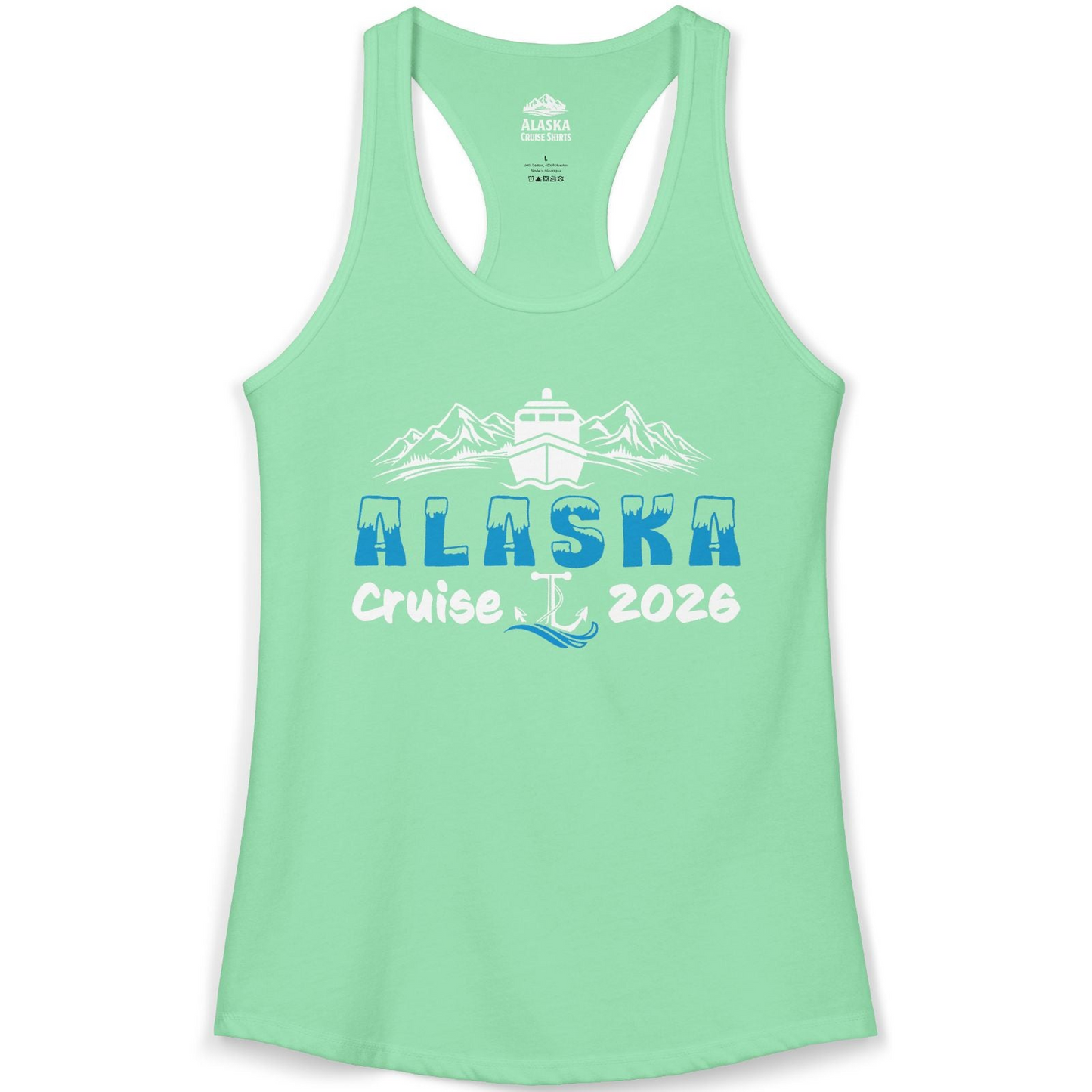 Alaska Cruise 2026 Shirt Ladies Tank Top – Solid Mint – Alaska Cruise Shirts