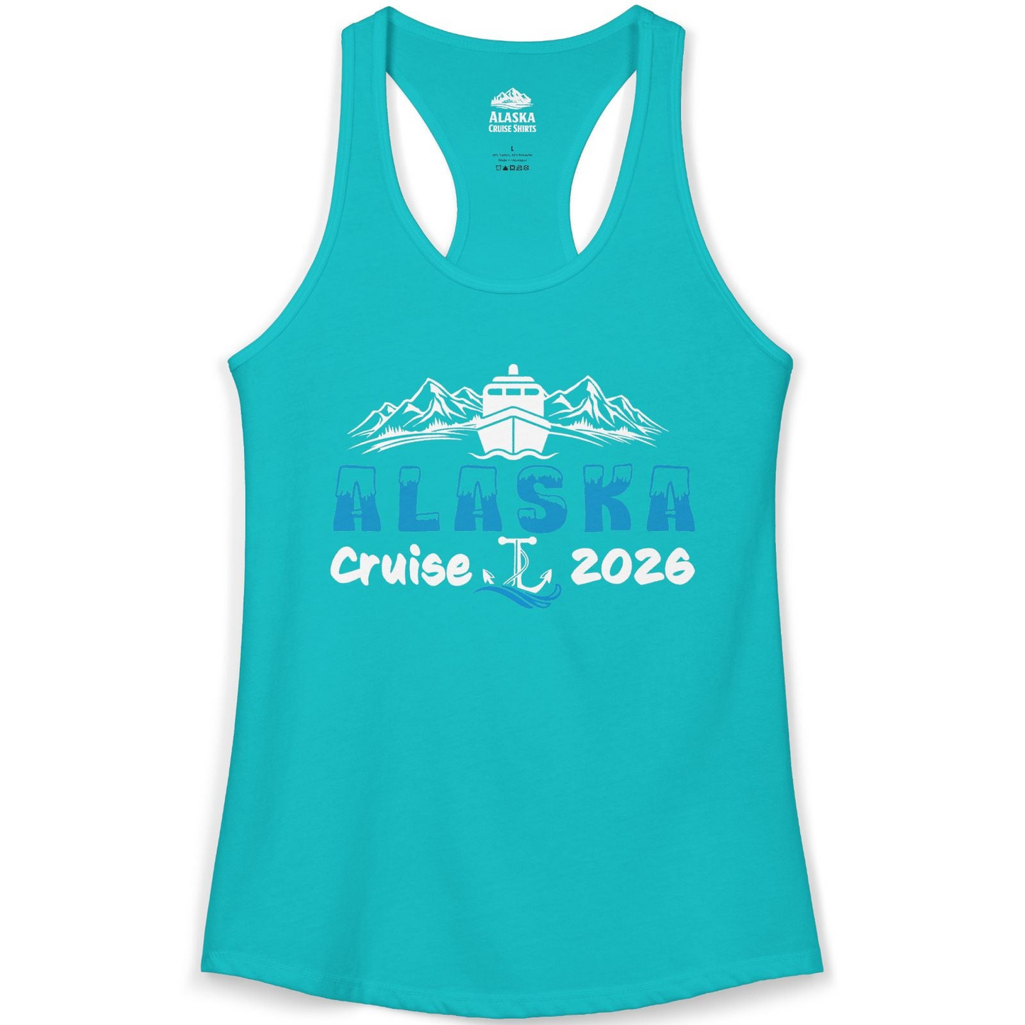 Alaska Cruise 2026 Shirt Ladies Tank Top – Tahiti Blue – Alaska Cruise Shirts