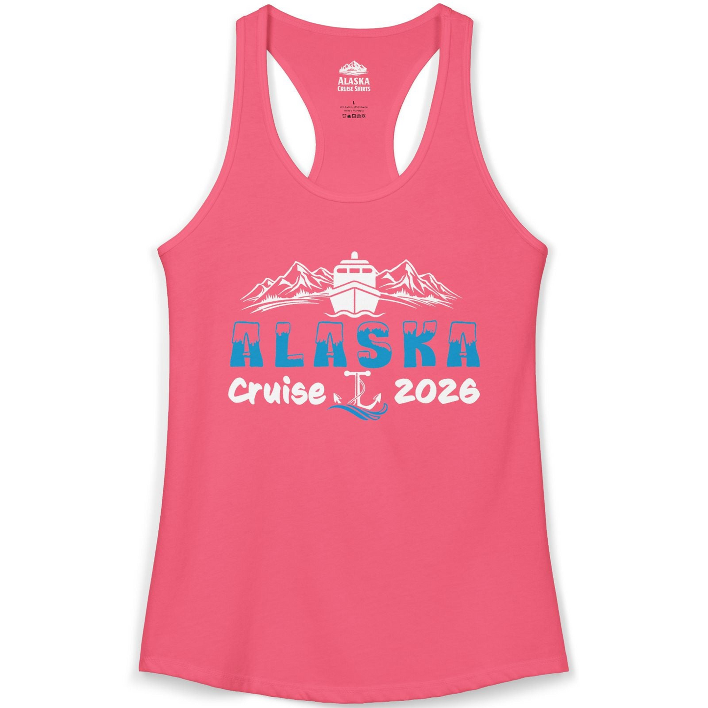 Alaska Cruise 2026 Shirt Ladies Tank Top – Hot Pink – Alaska Cruise Shirts