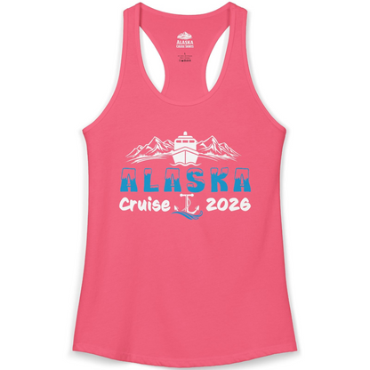 Alaska Cruise 2026 Shirt Ladies Tank Top – Hot Pink – Alaska Cruise Shirts