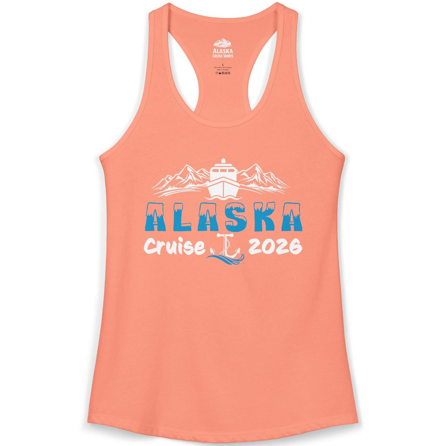 Alaska Cruise 2026 Shirt Ladies Tank Top – Solid Light Orange – Alaska Cruise Shirts