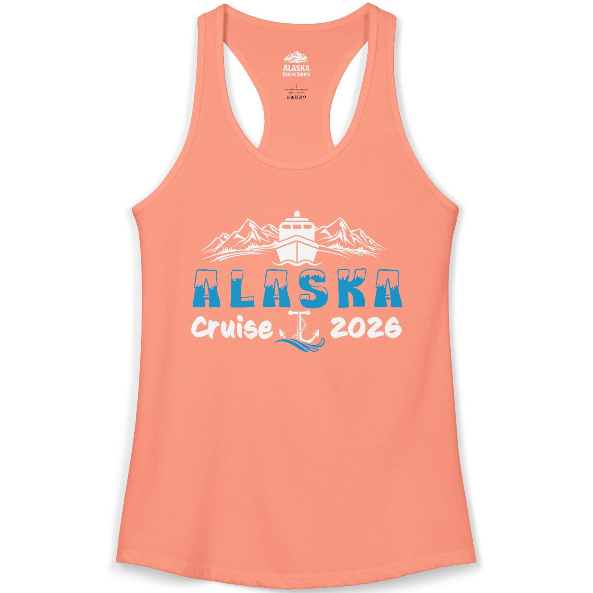 Alaska Cruise 2026 Shirt Ladies Tank Top – Solid Light Orange – Alaska Cruise Shirts