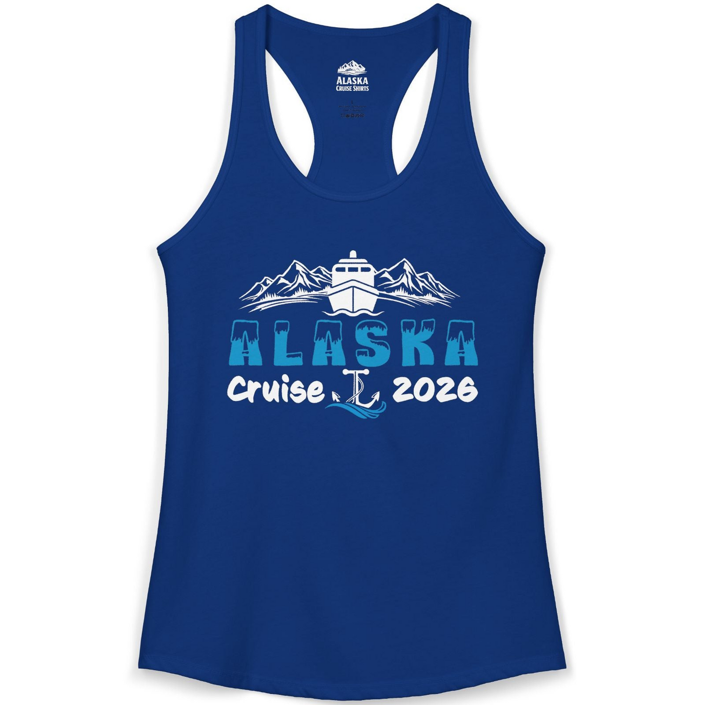 Alaska Cruise 2026 Shirt Ladies Tank Top – Solid Royal – Alaska Cruise Shirts