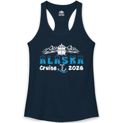 Alaska Cruise 2026 Shirt Ladies Tank Top – Solid Midnight Navy – Alaska Cruise Shirts