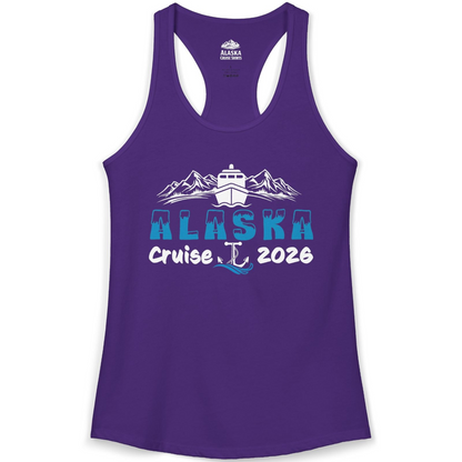 Alaska Cruise 2026 Shirt Ladies Tank Top – Solid Purple Rush – Alaska Cruise Shirts