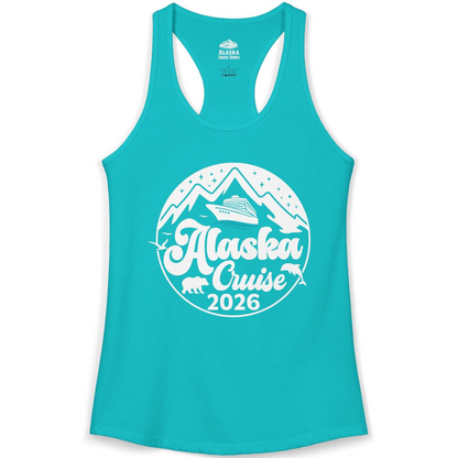 Alaska Cruise 2026 Shirt Ladies Tank Top – Tahiti Blue – Alaska Cruise Shirts