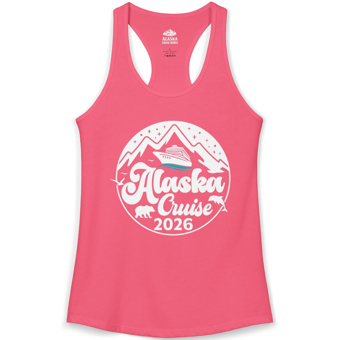 Alaska Cruise 2026 Shirt Ladies Tank Top – Hot Pink – Alaska Cruise Shirts