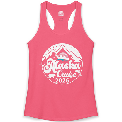 Alaska Cruise 2026 Shirt Ladies Tank Top – Hot Pink – Alaska Cruise Shirts