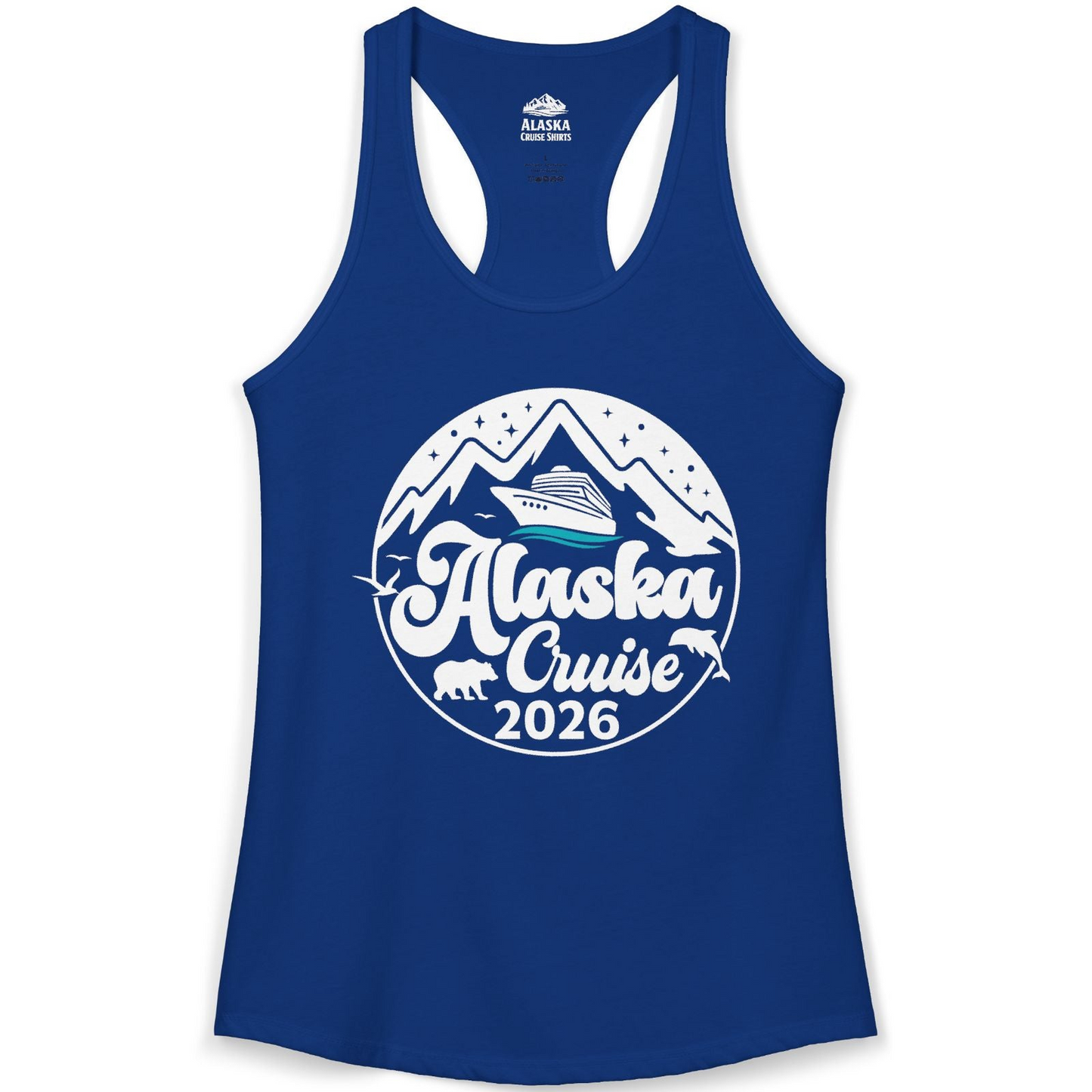 Alaska Cruise 2026 Shirt Ladies Tank Top – Solid Royal – Alaska Cruise Shirts