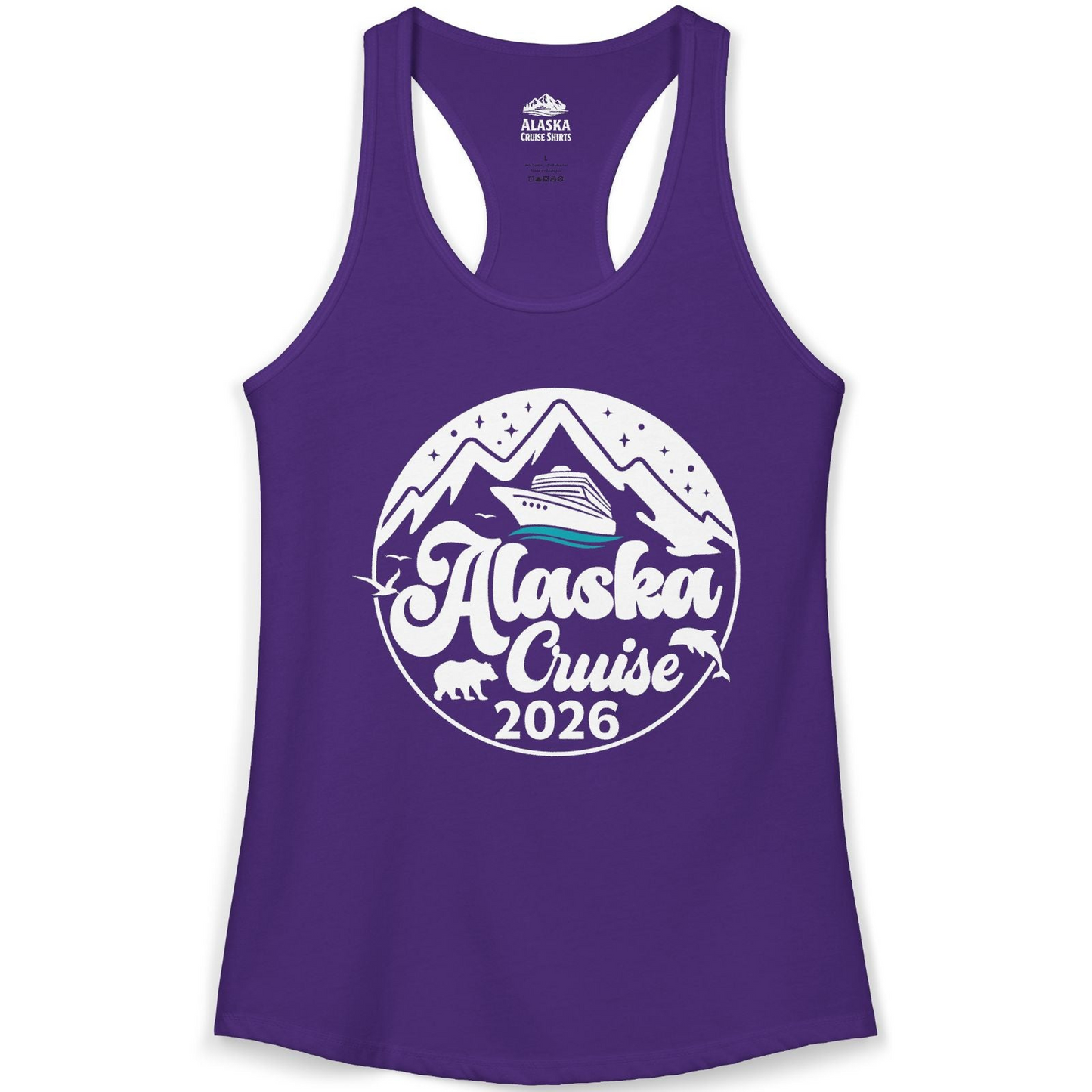 Alaska Cruise 2026 Shirt Ladies Tank Top – Solid Purple Rush – Alaska Cruise Shirts