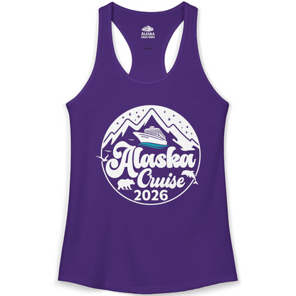 Alaska Cruise 2026 Shirt Ladies Tank Top – Solid Purple Rush – Alaska Cruise Shirts