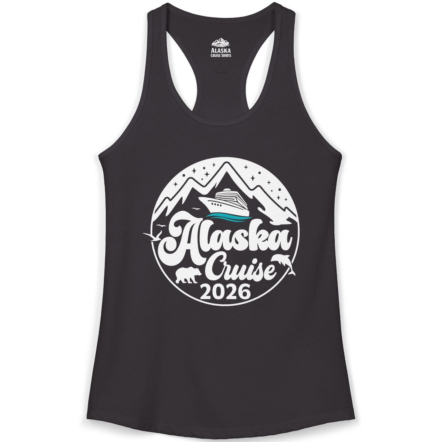 Alaska Cruise 2026 Shirt Ladies Tank Top – Black – Alaska Cruise Shirts