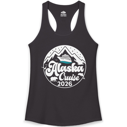 Alaska Cruise 2026 Shirt Ladies Tank Top – Black – Alaska Cruise Shirts