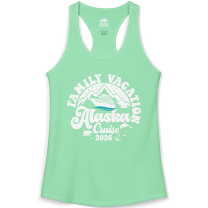 Alaska Family Cruise Shirt Ladies Tank Top – Solid Mint – Alaska Cruise Shirts