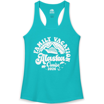 Alaska Family Cruise Shirt Ladies Tank Top – Tahiti Blue – Alaska Cruise Shirts