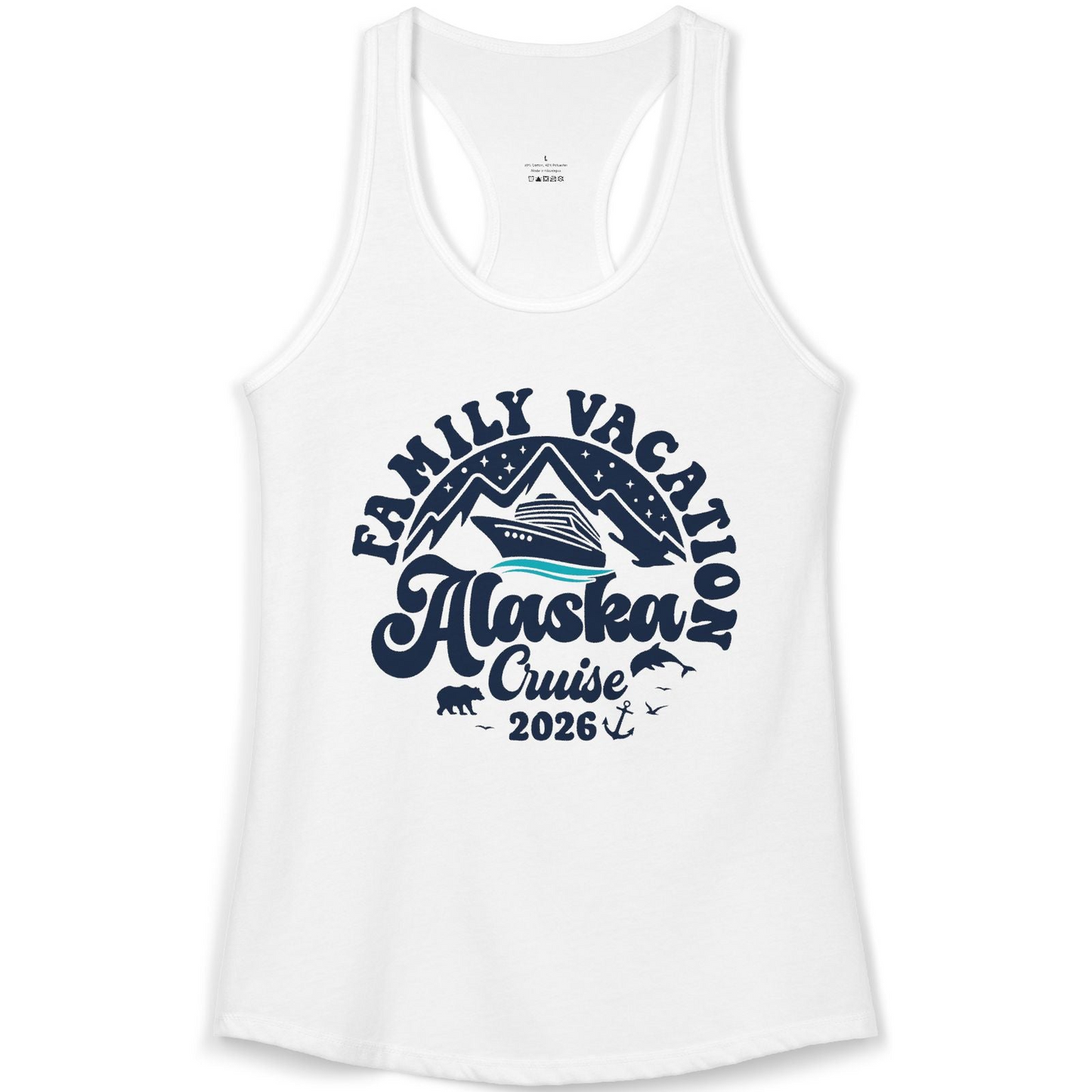 Alaska Family Cruise Shirt Ladies Tank Top – White – Alaska Cruise Shirts